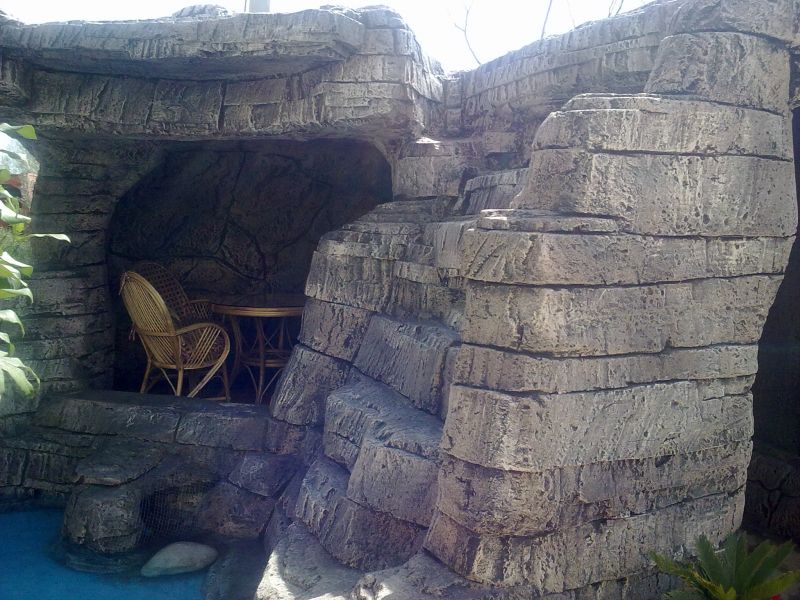Yapay kaya şelale mağara imalatı